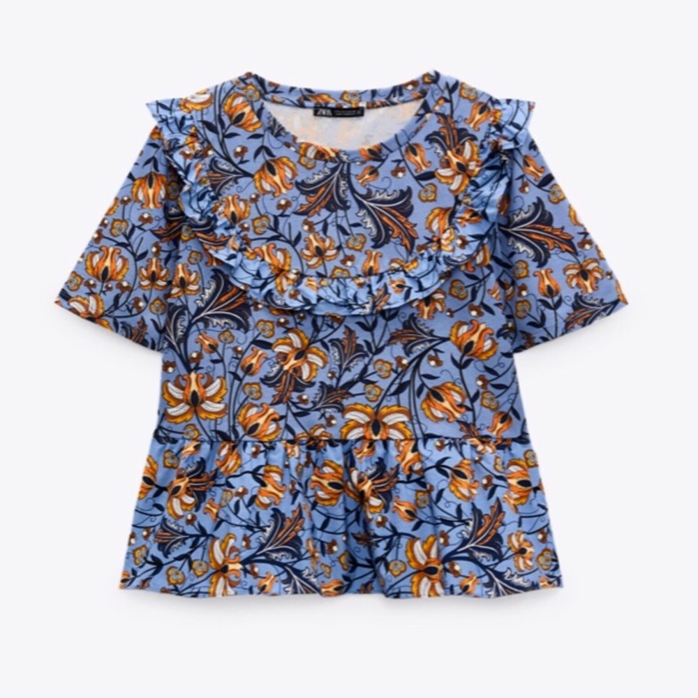 Zara Ruffle Peplum Top - Picture 2 of 6